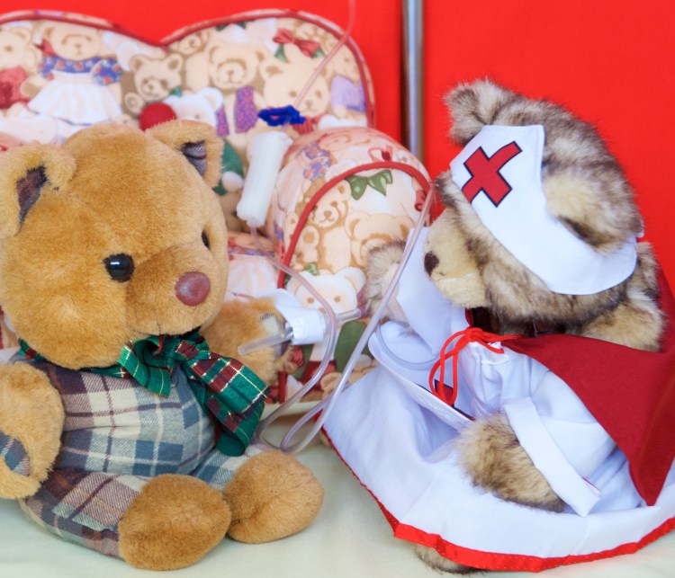 Nurse Bree and Scotland the Brave with the drip line