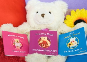 Mawson proudly displays all his books.