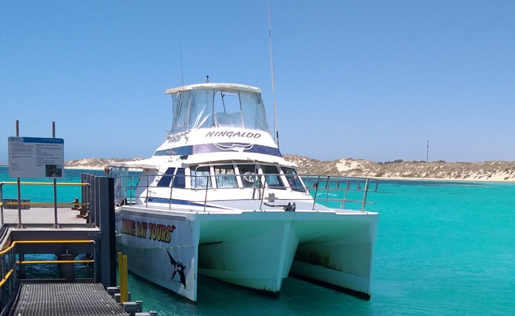 The vessel Ningaloo, dockside near the township of Coral Bay