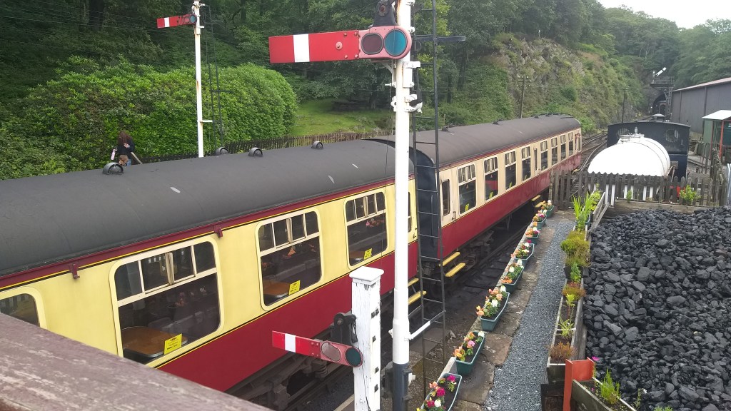 The Lakeside and Haverthwaite steam train with coal and tunnel