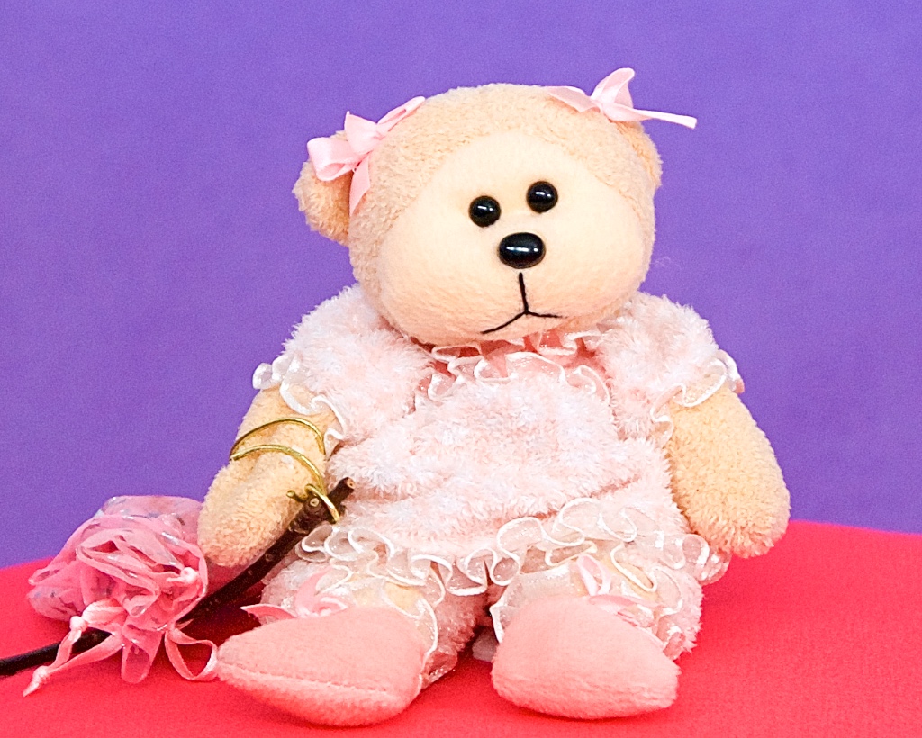 Frilly with her pink exploring bag