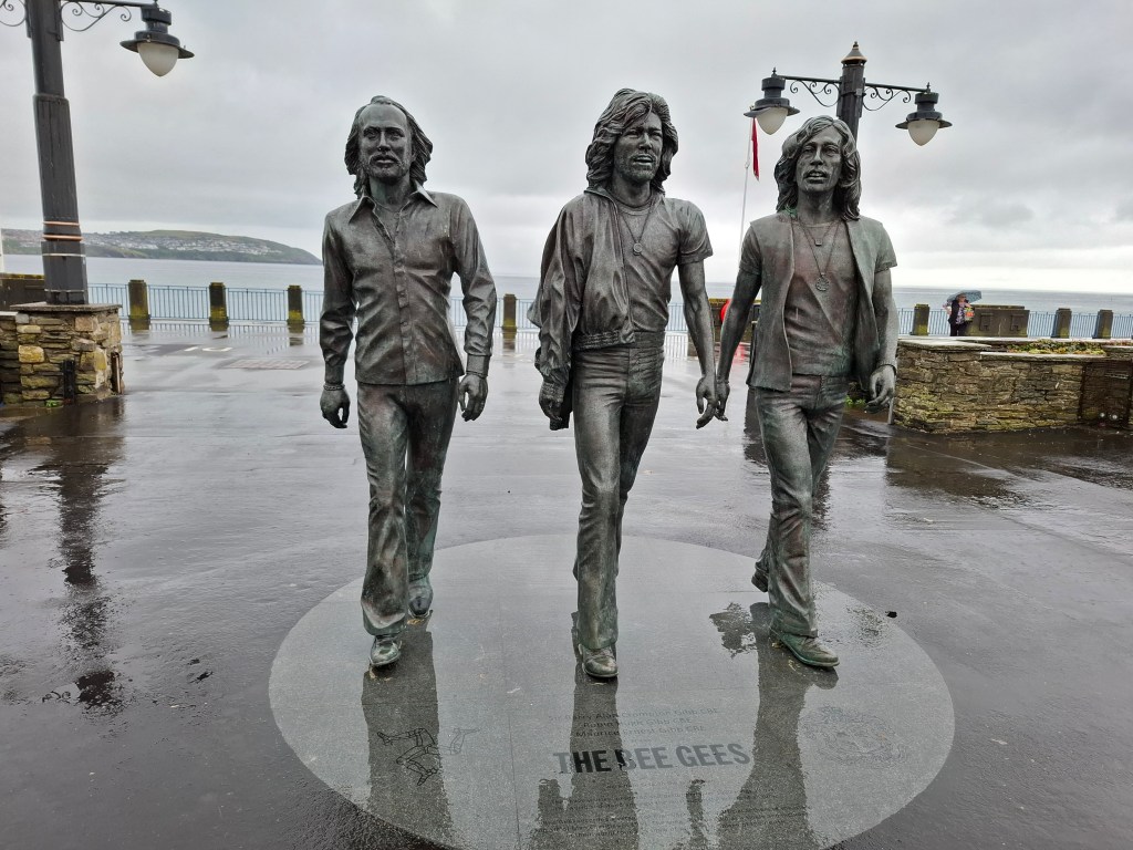 Statue of Bee Gees on Isle of Man 